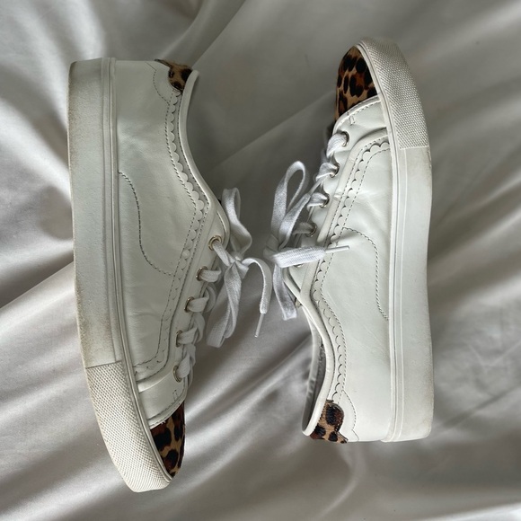 Ann Taylor Savannah Leopard Print Haircalf Leather Sneaker Stitched Size 8.5 - Picture 12 of 12